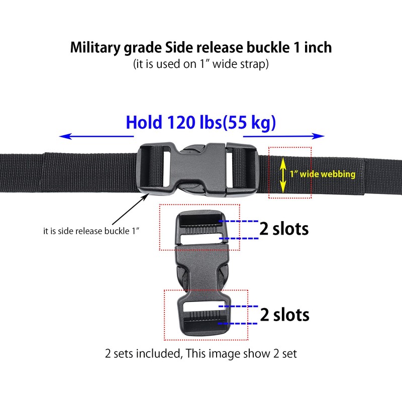 Baitoo Quick Side Release Buckles 1 Inch Super Heavy Duty