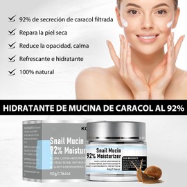 Crema De Baba De Caracol Original, VC Serum Facial, 2PCS, Snail Mucin 92%, facial Reparadora Hidratante, Crema Hidratante Facial Diario, Hidratación Duradera, para Todo Tipo de Pieles
