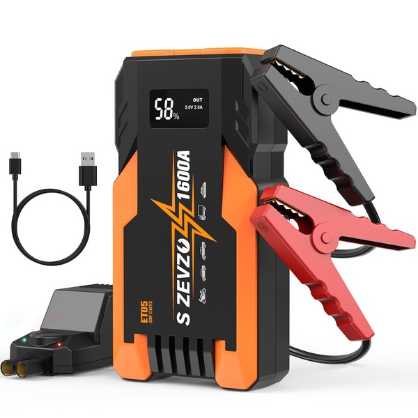 S ZEVZO ET05 Jump Starter 1600A Portable Car Jump Starter