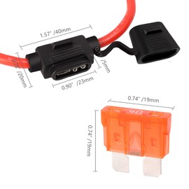 MulWark 4 Pack 10 Gauge Tinned Copper Marine Wire Waterproof IP67 Inline Fuse Holder Pigtail Blade Fuse Block Relay with 40AMP Automotive Fuses Set for Car Truck ATV Boat Motorbikes