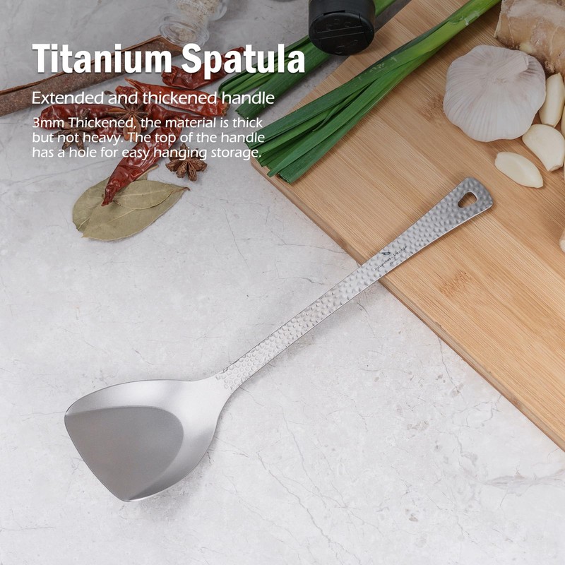 Boundless Voyage Titanium Spatula Food Turner Lightweight Food Grips Cooking