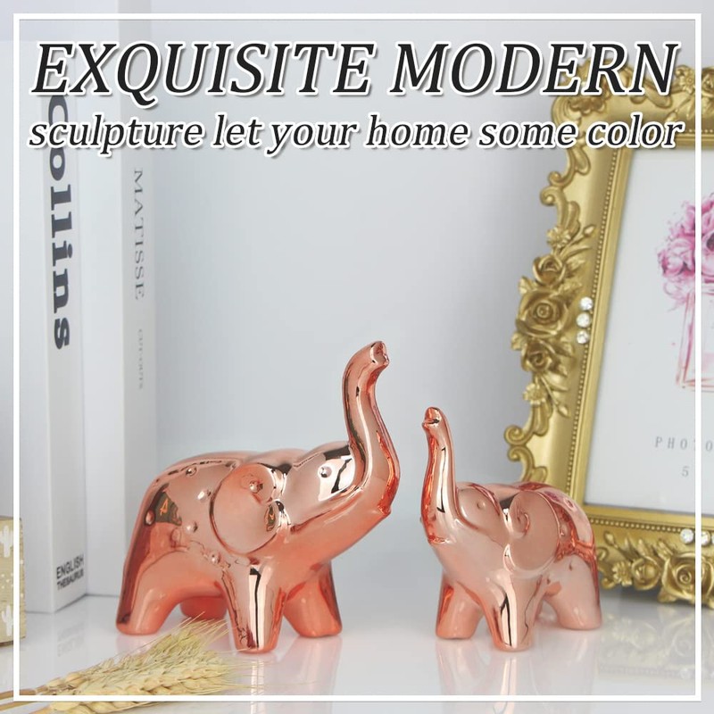 prosfalt A Pair Elephant Statue Home Decor,Modern Style Figurines,Sculpture for