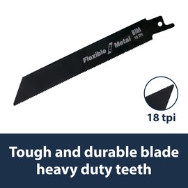 Pipestation® Reciprocating Saw Blades Flexible for Metal Cutting (2 Pack) | 150mm 18tpi BIM Recip Blade | Sawzall Saw Blade for Metal Pipe Sheet Metal Rebar | Fits Milwaukee Dewalt Bosch Makita Ryobi