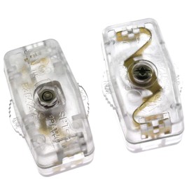 RuiLing 2-Pack AC 3A 125V Inline Switch Thumbwheel Light Lamp Plastic Clear Housing On/Off