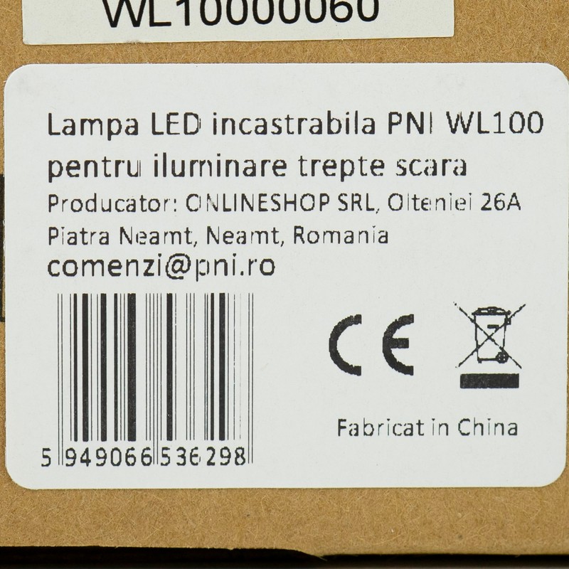 PNI WL100 LED lamp for Staircase Lighting, recessed mounting, with