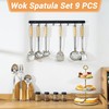 FJNATINH Cooking Utensils Set with Wood Handle, 9 Pieces Wok