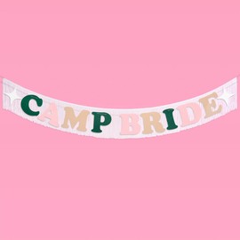 xo, Fetti Camp Bride Fringe Banner – Fieltro, 5 pies | Decoración de despedida de soltera, Campamento Bride Bach, Regalo de dama de honor, Suministros de despedida de soltera, telón de fondo de