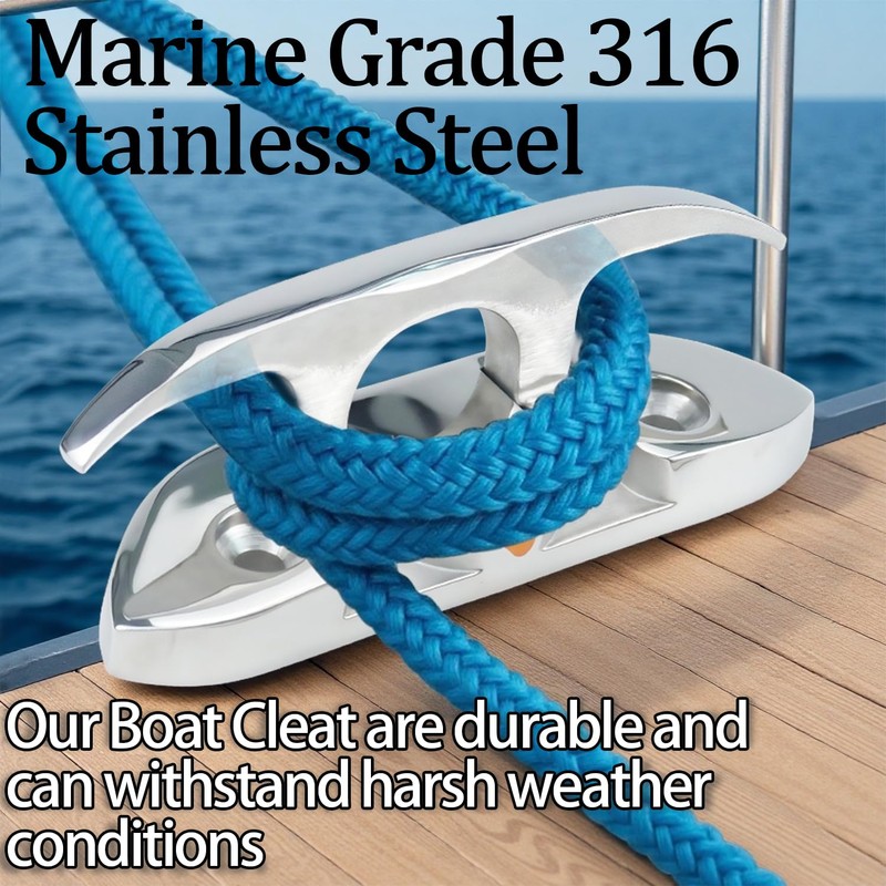 KAHACIYO Folding Boat Cleat 4-1/2", Boat Cleat 316 Stainless Steel,
