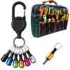 Navaris Drill Bit Holder Set with Retractable Carabiner - for