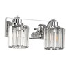 Haolaike 2 Lights Crystal Bathroom Vanity Light Modern Chrome Bathroom