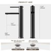 Phiestina Tall Vessel Sink Faucet Black, Bathroom Faucets Tall Single