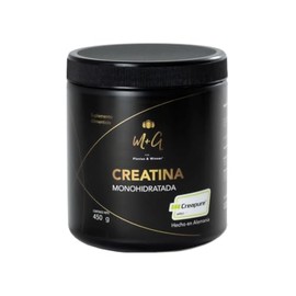 Creatina Monohidratada Creapure PLENIUS & WINNER M+G® | Suplemento alimenticio para Gym (pre-entreno) de uso diario (450 Gramos, Natural)