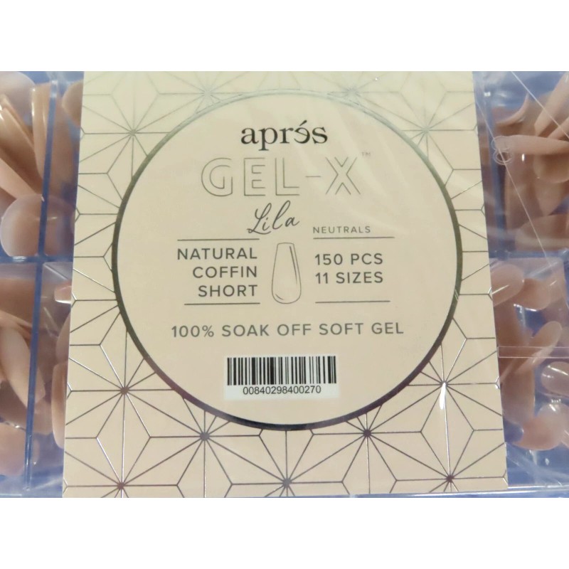 Apres Gel-X Neutrals Sculpted Lila Coffin Short Tips 150Pcs -