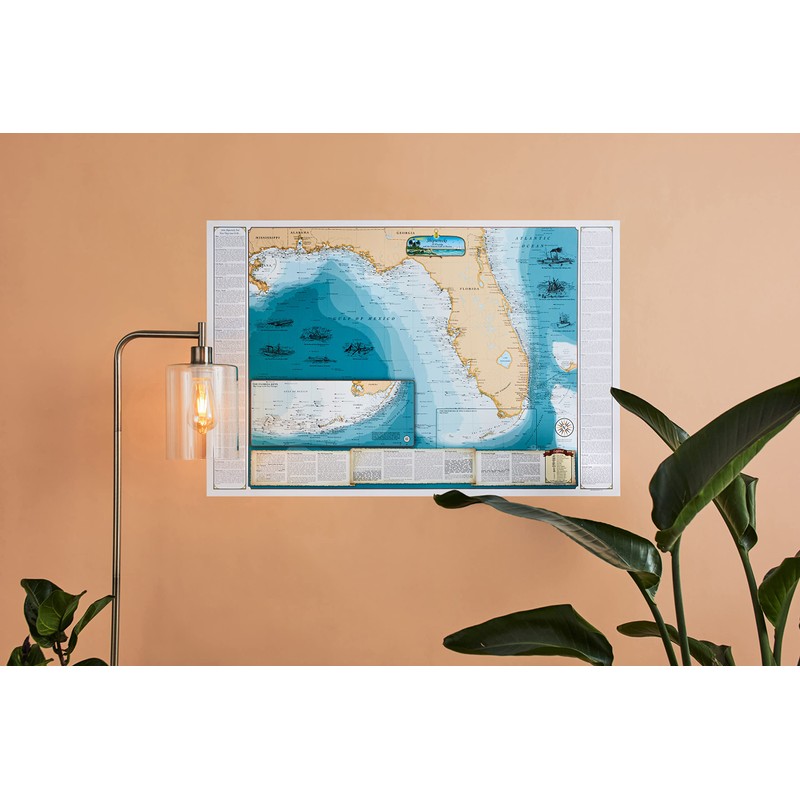 Beautiful Shipwreck Map of Florida and the Eastern Gulf of