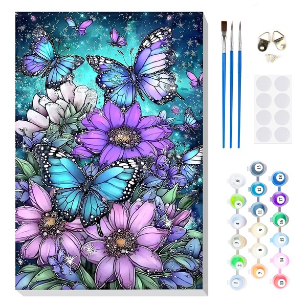 MOGTAA Paint by Numbers for Adults Beginner with Frame, Butterfly