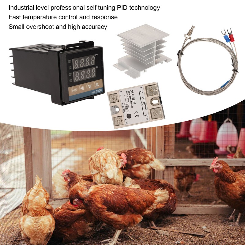 4PCS Digital PID Thermostat Quick Response Temperature Controller with Thermocouple