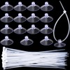 PAGOW 15 Pcs Aquarium Suction Cups with 30pcs Zip Ties,