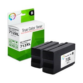 TCT 712XL Black Ink Cartridge 2 Pack - Premium Compatible Replacement for HP 712XL 3ED71A Black High Yield Works with HP DesignJet T650 T630 T250 T230 T210 Printers (80ml)