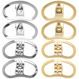 Isslly 4 Pairs Metal Earring Backs for Droopy Ears, Earring Backs for Heavy Earrings, Earring Supports Earring Lifters for Stretched Earlobes -Gold/White Gold Color