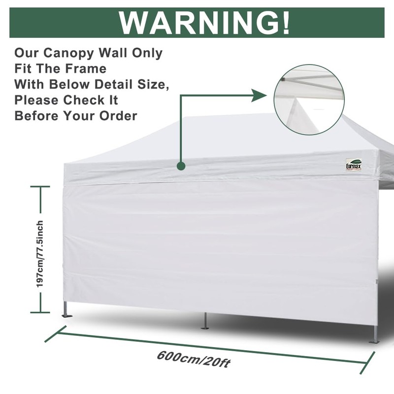 Eurmax USA 10×20 Instant Canopy SunWall Pop Up Canopy Wall