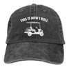 Kamaple This is How I Roll Golf Cart Hat, Funny Golfers Adjustable Cotton Denim Baseball Cap for Men & Women Black …