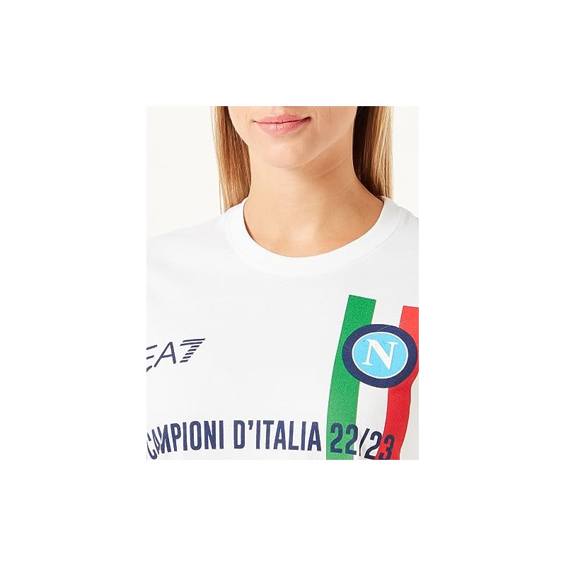 SSC NAPOLI T-Shirt CELEBRATIVA Campioni d'Italia 22/23, Adulto, XL, Bianco