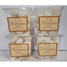 Trader Joe Vanilla Meringues Gluten & Fat Free 7.75oz 220g (Four Tubs)