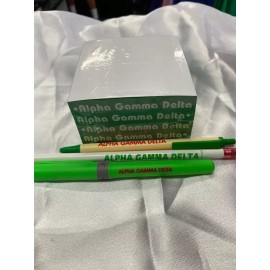 Alpha Gamma Delta Combo Memo Cube, Pen, Pencil, Highlighter VINTAGE, RETIRED