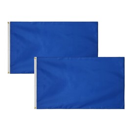 2 Pack Blue 3x5 Feet Solid Color Flags,Color Plain Blue Flag Heavy Duty High Wind Fade Resistant, Embroidered Solid Color Flag with Brass Grommets,,DIY Decoration.