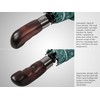 Balios Travel Folding Umbrella with Real Wood Handle Auto Open