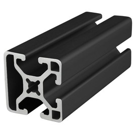 8020, 1503-LS, 15 Series, 1.5" x 1.5" Tri-Slotted Triple Channel Light Smooth Aluminum Extrusion 80/20 T Slotted Profile (36" Long, Black Anodize)