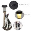 Solar Dog Garden Statues with Lantern, Resin Boston Terrier Sculpture