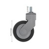 4in Caster TPR Silent Wheel with M12 Thread Stem Furniture
