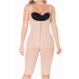 DIANE & GEORDI 2397 Fajas Colombianas Reductoras y Moldeadoras Post Surgery Liposuction Compression Garments Full Body Shaper for Women Beige S