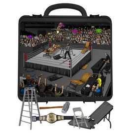 Deluxe Carrying Case With Accessories for Wrestling Action Figures