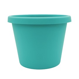 The HC Companies 16 Inch Round Prima Planter - Plastic Plant Pot with Rolled Rim for Indoor Outdoor Plants Flowers Herbs, Dusty Teal