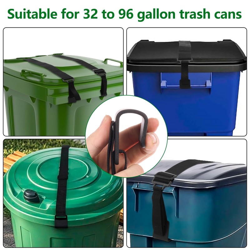 4PCS Trash Can Lid Lock for Animals, Adjustable Garbage Can