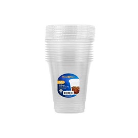 Blue Sky Clear Disposable PET Cups & Lids Combo - 24oz | 10 Count - Perfect for Parties, Picnics and To-Go Beverages
