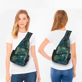 NOXOZNMOK Wolf Small Sling Bag for Women Lightweight Crossbody Bags Casual Chest Bag Sling Backpack Travel With Adjustable Straps