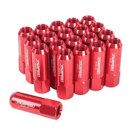 JDMSPEED New Red 20PCS M14X1.5 60MM Extended Forged Aluminum Tuner Racing Lug Nut