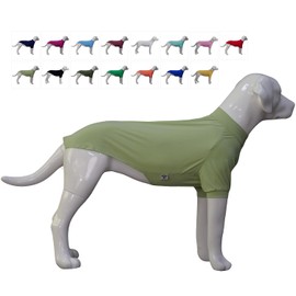 LoveLongLong Spring Summer Cooling Dog T-Shirt with UV Protection and Moisture-Wicking Fabric Blank Color Light Green 3XL