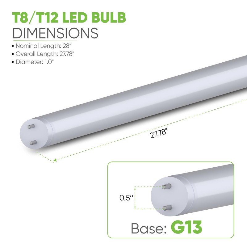 NYLL 28 in. T8 G13 Type A Plug & Play