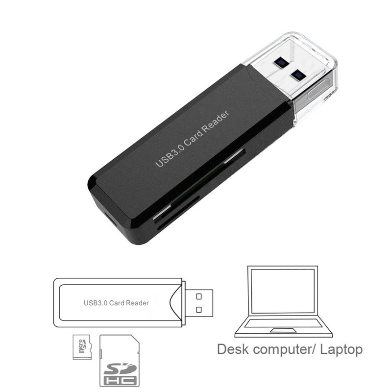 2-in-1 USB 3.0 Portable Card Reader Ultra Mini Heavy Duty