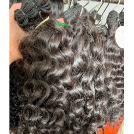 Raw Vietnamese Burmese Hair Bundles , Indian Human Hair Raw Curly Natural Bundles Burmese Curly Hair Pineapple Curly Pixie Stylestyle: Choose pattern, color: Indian Curly(Wavy Curl ), Stretched Length: 22"