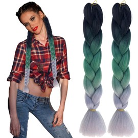 Traziewell Curly Crochet Hair Extensions Long Plait Hair Extension Hair for Braiding Hair Extensions for Women Ombre High Temperature Synthetic Hair Extension for Twist Crochet Braids Hair Pieces 2120