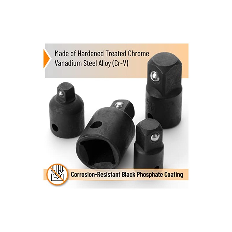 Bates- Impact Socket Adapter and Reducer Set, 4-pcs, Impact Sockets