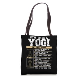 How To Be A Yogi In 7 Easy Steps Funny Comic Yoga Meditation Tote Bag
