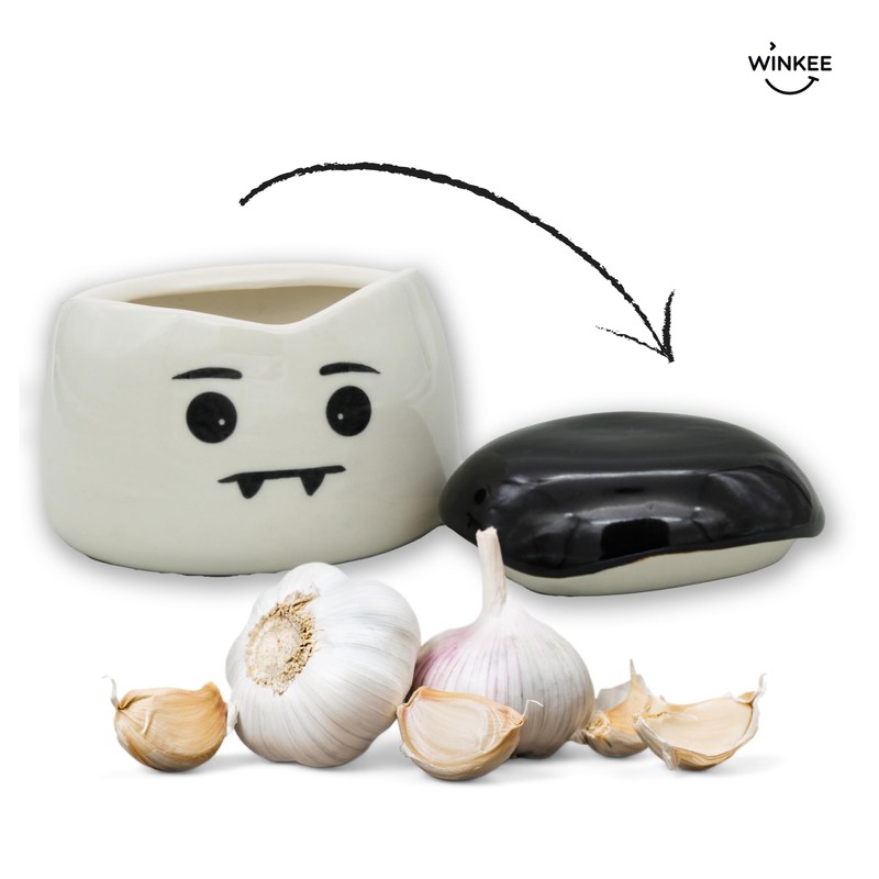 Winkee Original - Vampir Knoblauch Röster & Aufbewahrungsbehälter I Ceramic