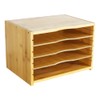 WKWKER File Organizer with 3 Adjustable Shelves Bamboo Document Letter
