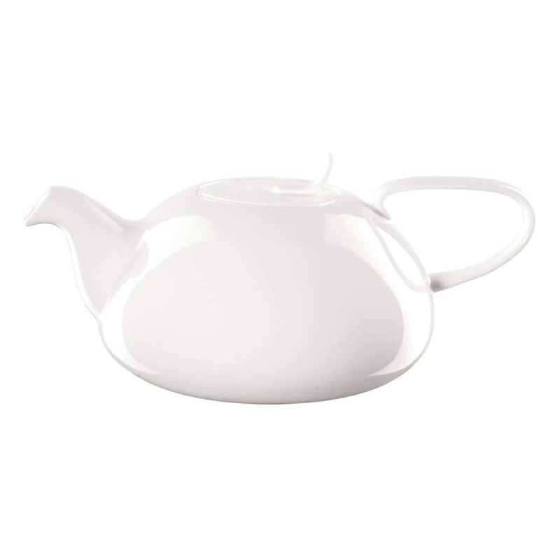 ASA 2015013 Measuring Table Ceramic Teapot with Strainer, White Gloss,